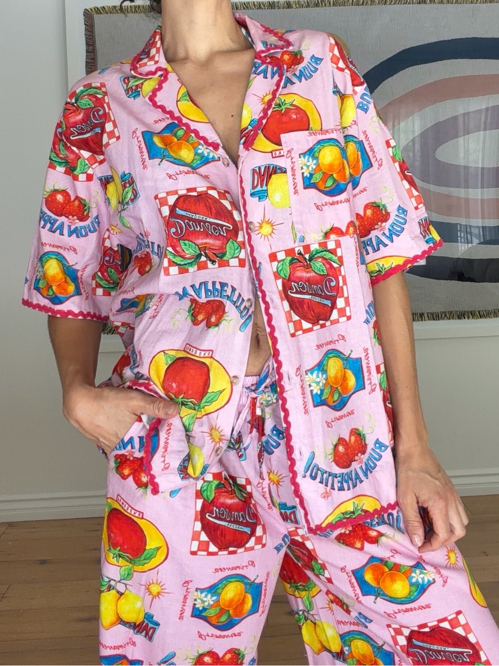 Damson Madder ‘Buon Appetito’ Print shirt